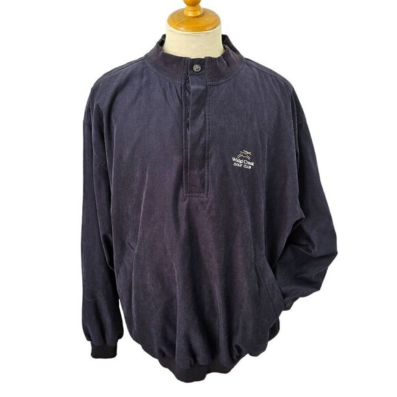 Slazenger Widgi Creek Golf Course 1/4 Button Windbreaker Jacket Mens XL Blue - Picture 2 of 12